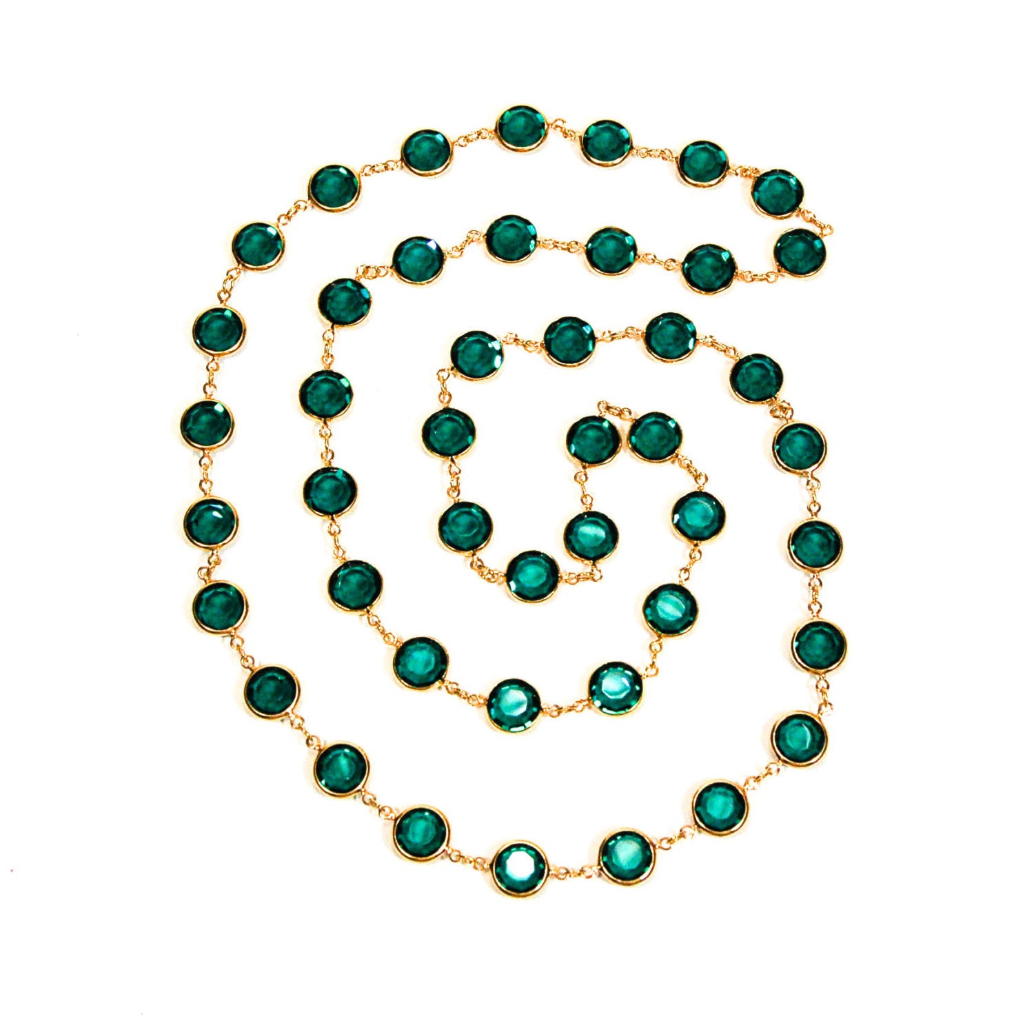 1980's Emerald Green Crystal Necklace by Swarovski by Swarovski - Vintage Meet Modern Vintage Jewelry - Chicago, Illinois - #oldhollywoodglamour #vintagemeetmodern #designervintage #jewelrybox #antiquejewelry #vintagejewelry