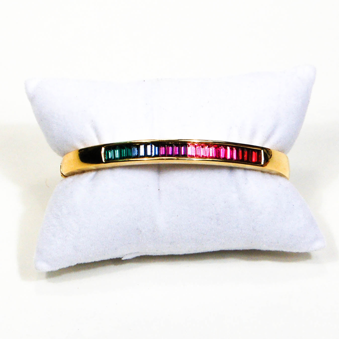1980's Rainbow Rhinestone Bracelet by Roman by Roman - Vintage Meet Modern Vintage Jewelry - Chicago, Illinois - #oldhollywoodglamour #vintagemeetmodern #designervintage #jewelrybox #antiquejewelry #vintagejewelry