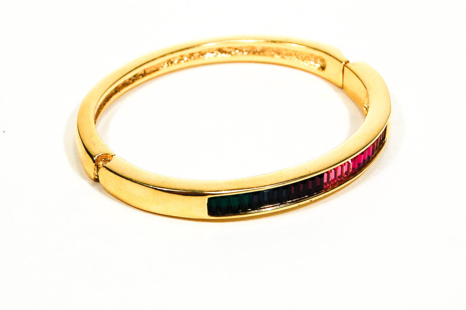 1980's Rainbow Rhinestone Bracelet by Roman by Roman - Vintage Meet Modern Vintage Jewelry - Chicago, Illinois - #oldhollywoodglamour #vintagemeetmodern #designervintage #jewelrybox #antiquejewelry #vintagejewelry