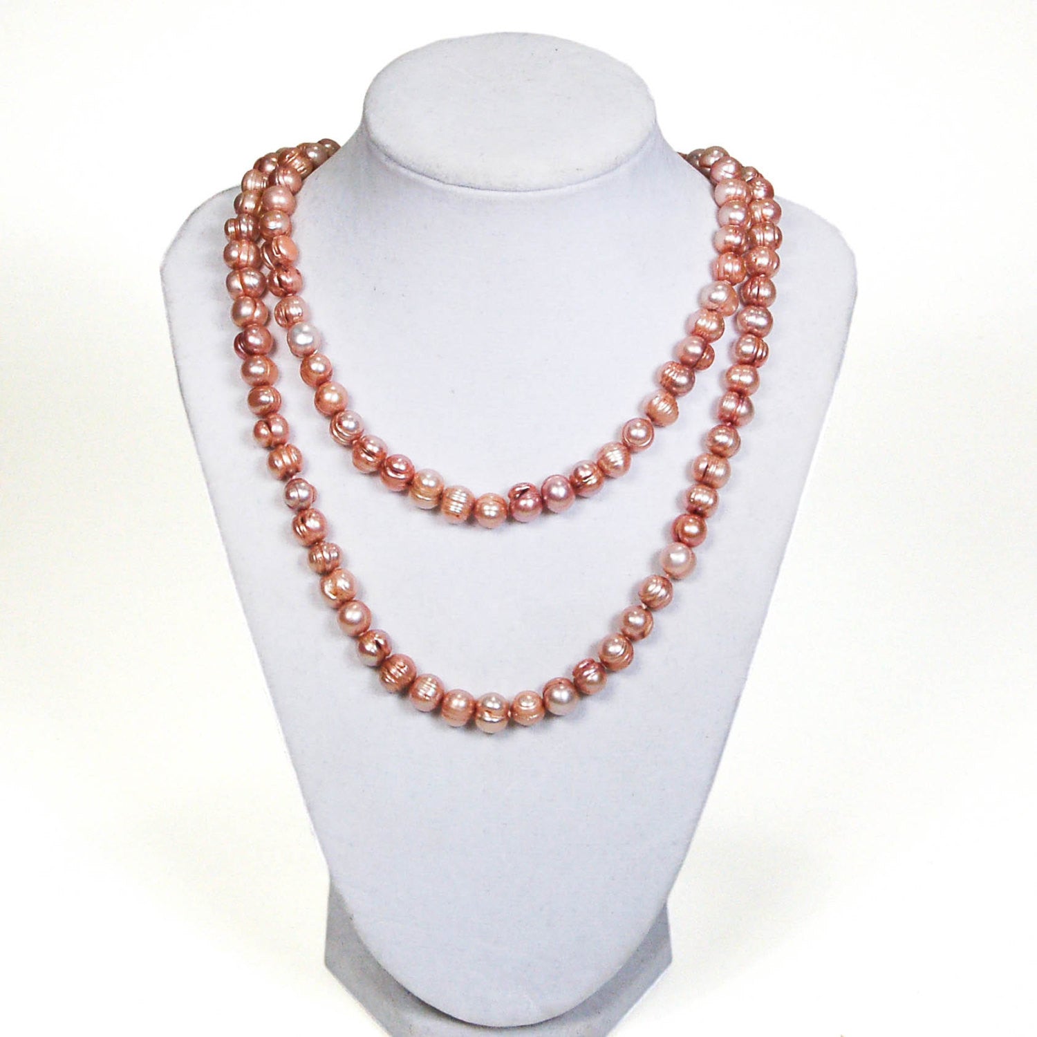 1980's Rose Cultured Freshwater Pearl Necklace by 1980s - Vintage Meet Modern Vintage Jewelry - Chicago, Illinois - #oldhollywoodglamour #vintagemeetmodern #designervintage #jewelrybox #antiquejewelry #vintagejewelry