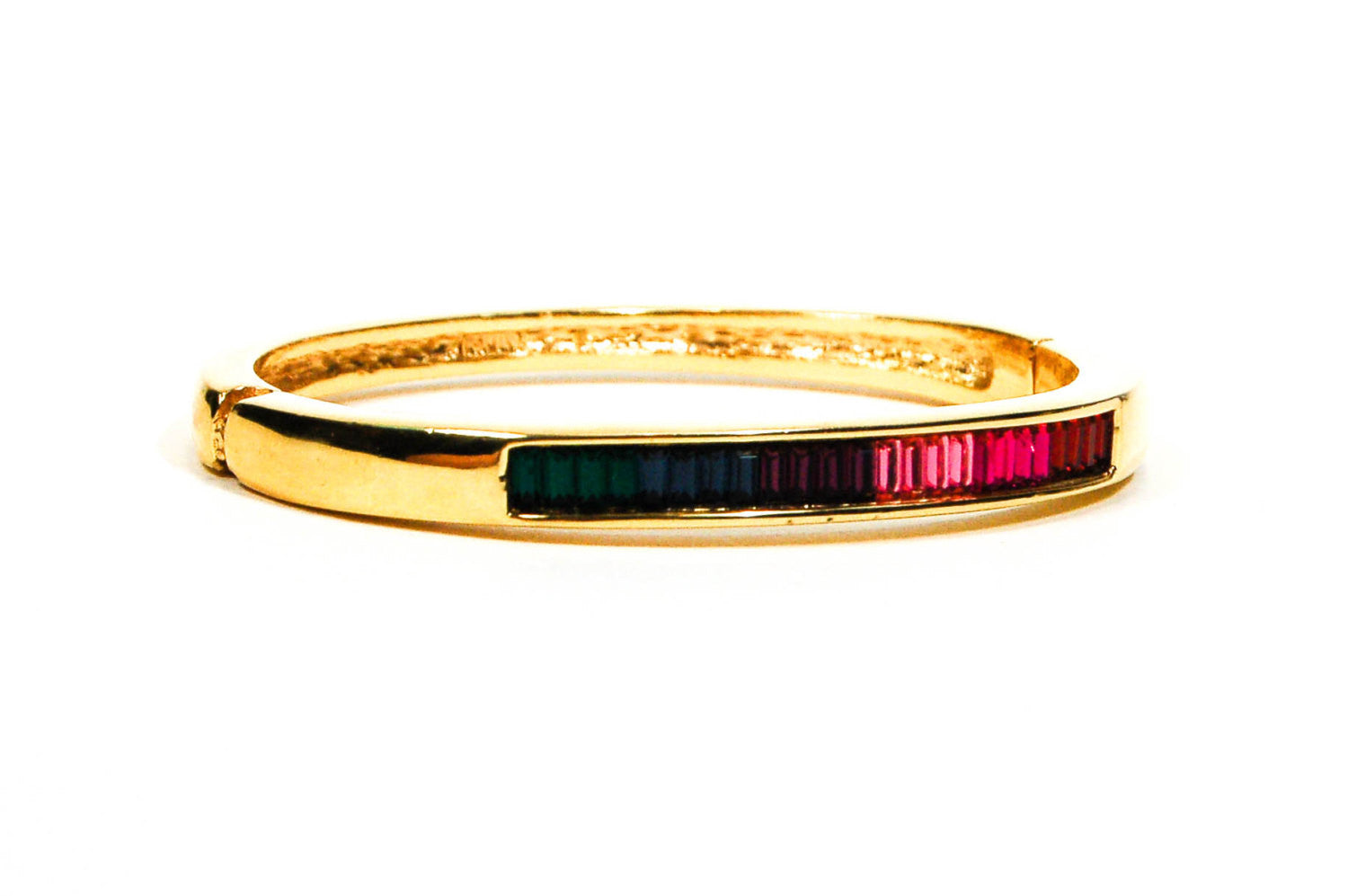 1980's Rainbow Rhinestone Bracelet by Roman by Roman - Vintage Meet Modern Vintage Jewelry - Chicago, Illinois - #oldhollywoodglamour #vintagemeetmodern #designervintage #jewelrybox #antiquejewelry #vintagejewelry