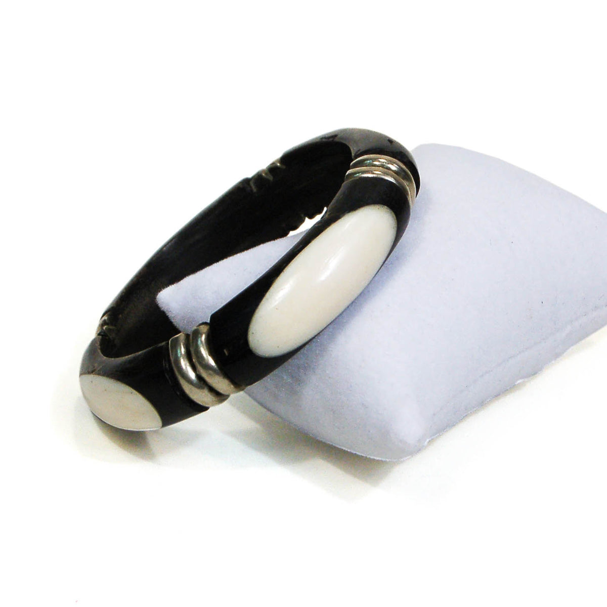 1970's Wood and Bone Bangle Bracelet