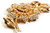 1940's Gilt Gold Rhinestone Flower Brooch by 1940's - Vintage Meet Modern Vintage Jewelry - Chicago, Illinois - #oldhollywoodglamour #vintagemeetmodern #designervintage #jewelrybox #antiquejewelry #vintagejewelry