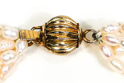 Freshwater Pearl, Multi Strand Torsade Necklace, Gold Clasp, Vintage Fine Jewelry, Wedding, Bridal by 1980s - Vintage Meet Modern Vintage Jewelry - Chicago, Illinois - #oldhollywoodglamour #vintagemeetmodern #designervintage #jewelrybox #antiquejewelry #vintagejewelry