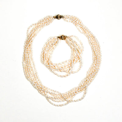 Freshwater Pearl, Multi Strand Torsade Necklace, Gold Clasp, Vintage Fine Jewelry, Wedding, Bridal by 1980s - Vintage Meet Modern Vintage Jewelry - Chicago, Illinois - #oldhollywoodglamour #vintagemeetmodern #designervintage #jewelrybox #antiquejewelry #vintagejewelry