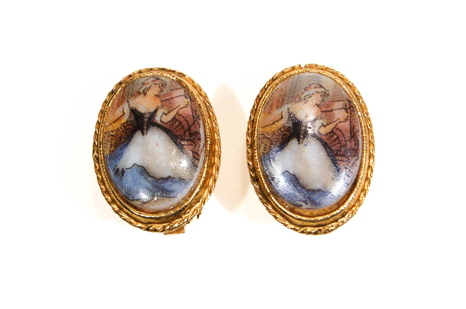 1960's Milk Maid Cameo Earrings by 1960s Vintage - Vintage Meet Modern Vintage Jewelry - Chicago, Illinois - #oldhollywoodglamour #vintagemeetmodern #designervintage #jewelrybox #antiquejewelry #vintagejewelry