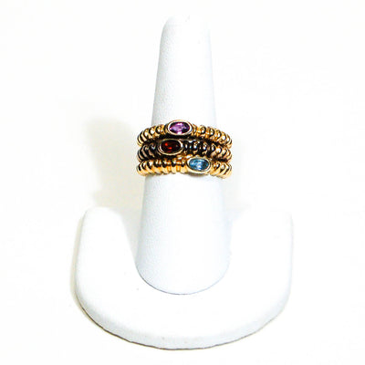 1980's Colorful Semi Precious Gemstone Stacking Rings by 1980s - Vintage Meet Modern Vintage Jewelry - Chicago, Illinois - #oldhollywoodglamour #vintagemeetmodern #designervintage #jewelrybox #antiquejewelry #vintagejewelry