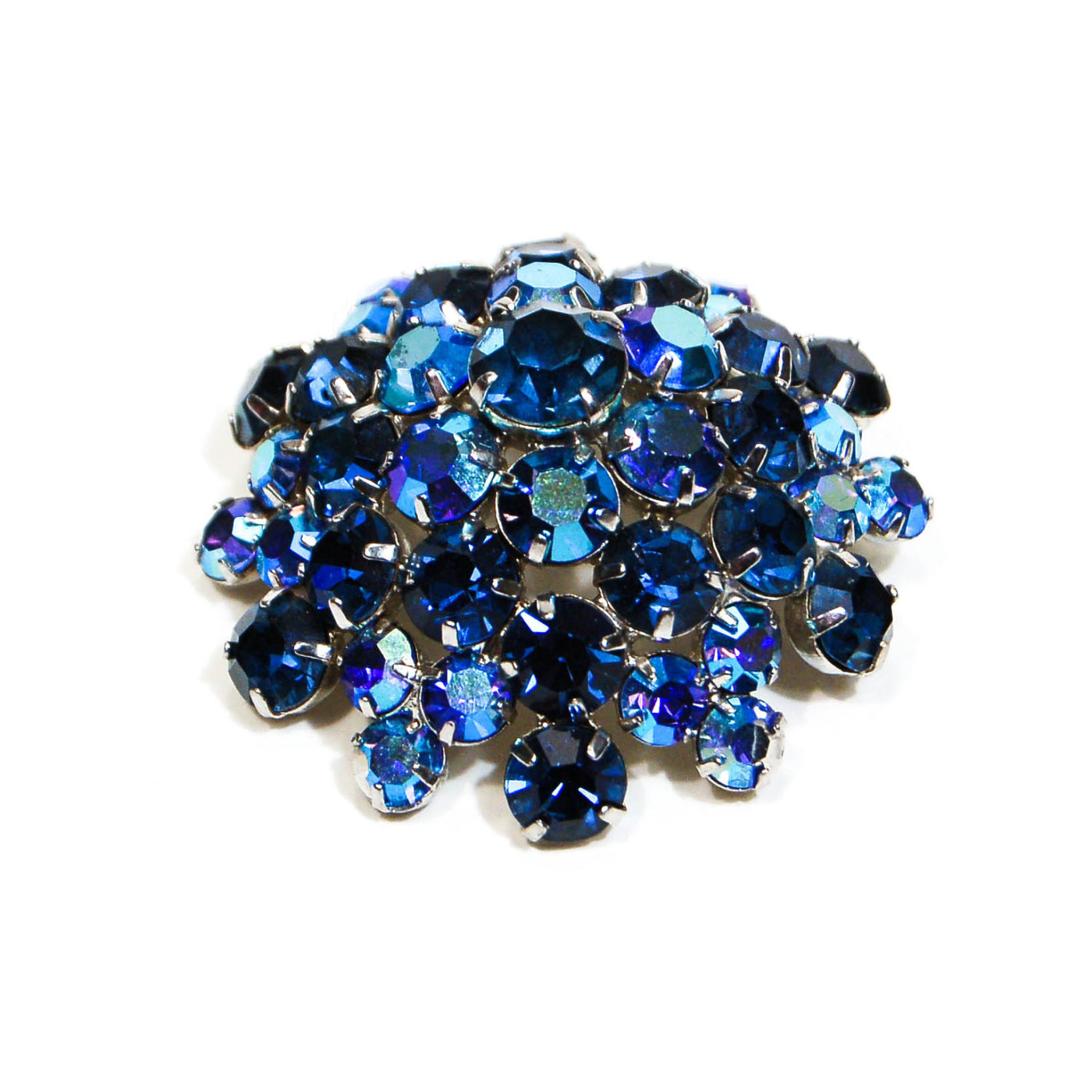 1950's Dome Aurora Borealis Rhinestone Brooch