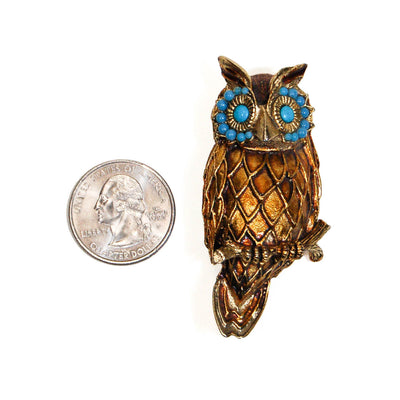 1950's Gold Tone Owl Brooch/Pendant by 1950's - Vintage Meet Modern Vintage Jewelry - Chicago, Illinois - #oldhollywoodglamour #vintagemeetmodern #designervintage #jewelrybox #antiquejewelry #vintagejewelry