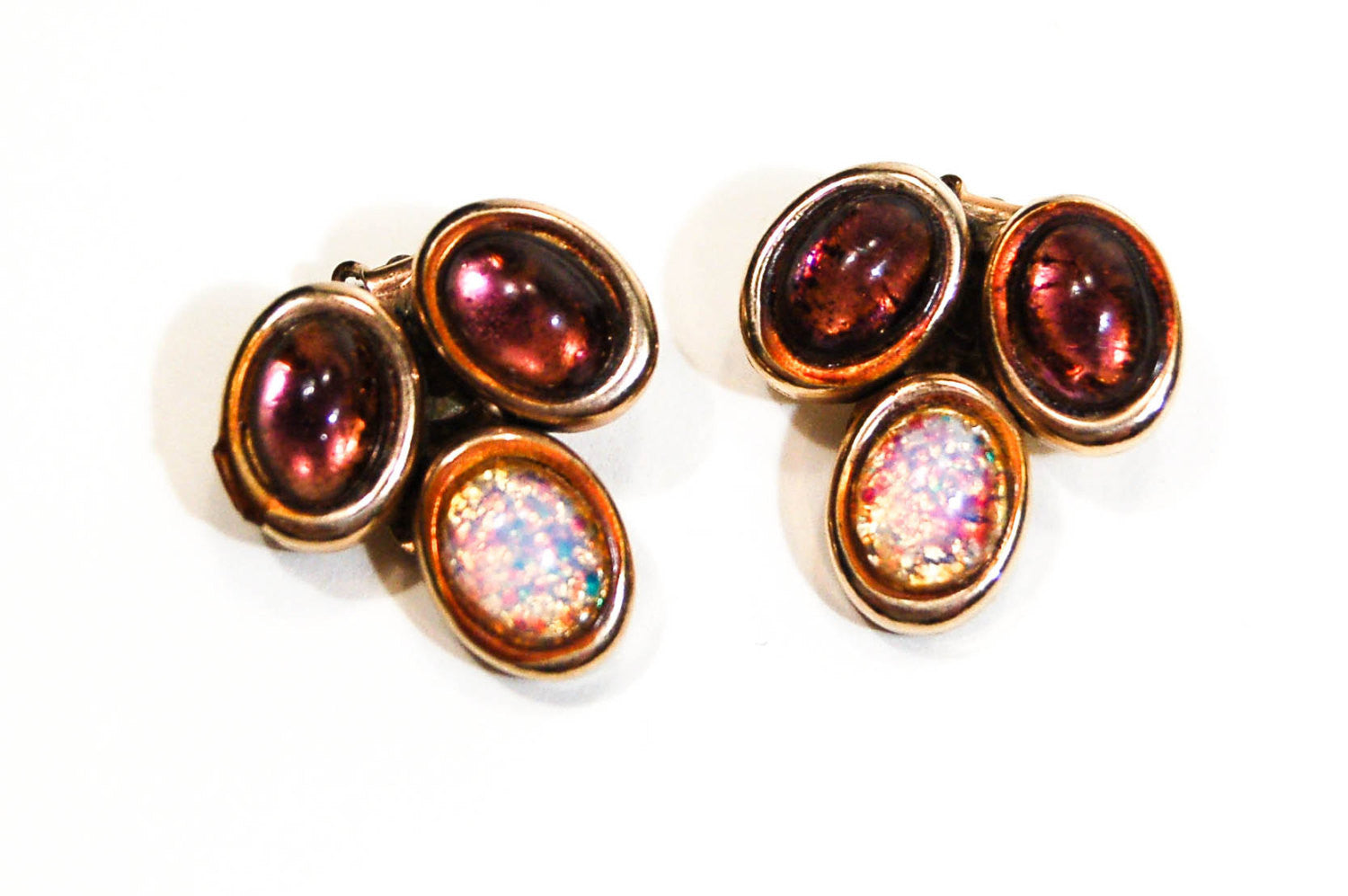 1950's Amethyst and Fire Opal Necklace and Earrings Set by 1950's - Vintage Meet Modern Vintage Jewelry - Chicago, Illinois - #oldhollywoodglamour #vintagemeetmodern #designervintage #jewelrybox #antiquejewelry #vintagejewelry