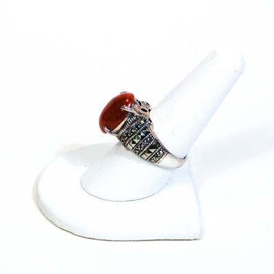 Carnelian and Marcasite Ring by Carnelian and Marcasite - Vintage Meet Modern Vintage Jewelry - Chicago, Illinois - #oldhollywoodglamour #vintagemeetmodern #designervintage #jewelrybox #antiquejewelry #vintagejewelry
