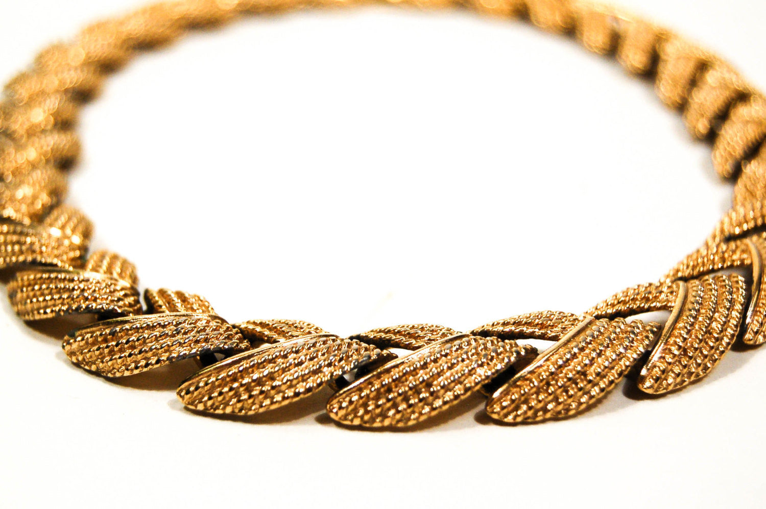 Textured Chevron Gold Collar Necklace by Napier by Napier - Vintage Meet Modern Vintage Jewelry - Chicago, Illinois - #oldhollywoodglamour #vintagemeetmodern #designervintage #jewelrybox #antiquejewelry #vintagejewelry