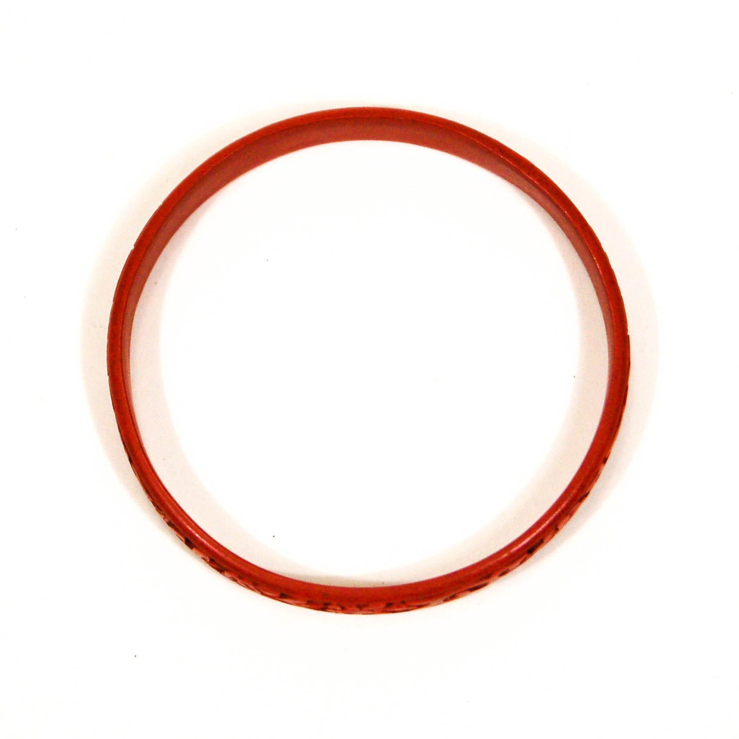 1970's Floral Carved Cinnabar Bracelet by 1970's - Vintage Meet Modern Vintage Jewelry - Chicago, Illinois - #oldhollywoodglamour #vintagemeetmodern #designervintage #jewelrybox #antiquejewelry #vintagejewelry