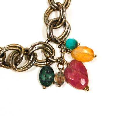 Chunky Charm Necklace with Semi Precious Stones by Rachel Reinhardt by Rachel Reinhardt - Vintage Meet Modern Vintage Jewelry - Chicago, Illinois - #oldhollywoodglamour #vintagemeetmodern #designervintage #jewelrybox #antiquejewelry #vintagejewelry
