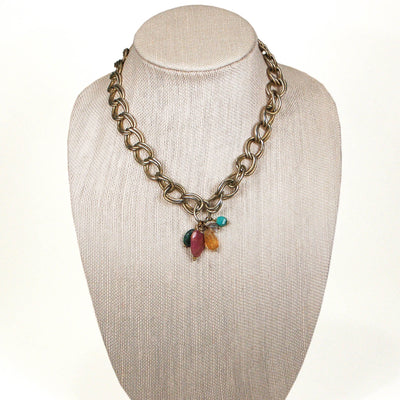 Chunky Charm Necklace with Semi Precious Stones by Rachel Reinhardt by Rachel Reinhardt - Vintage Meet Modern Vintage Jewelry - Chicago, Illinois - #oldhollywoodglamour #vintagemeetmodern #designervintage #jewelrybox #antiquejewelry #vintagejewelry