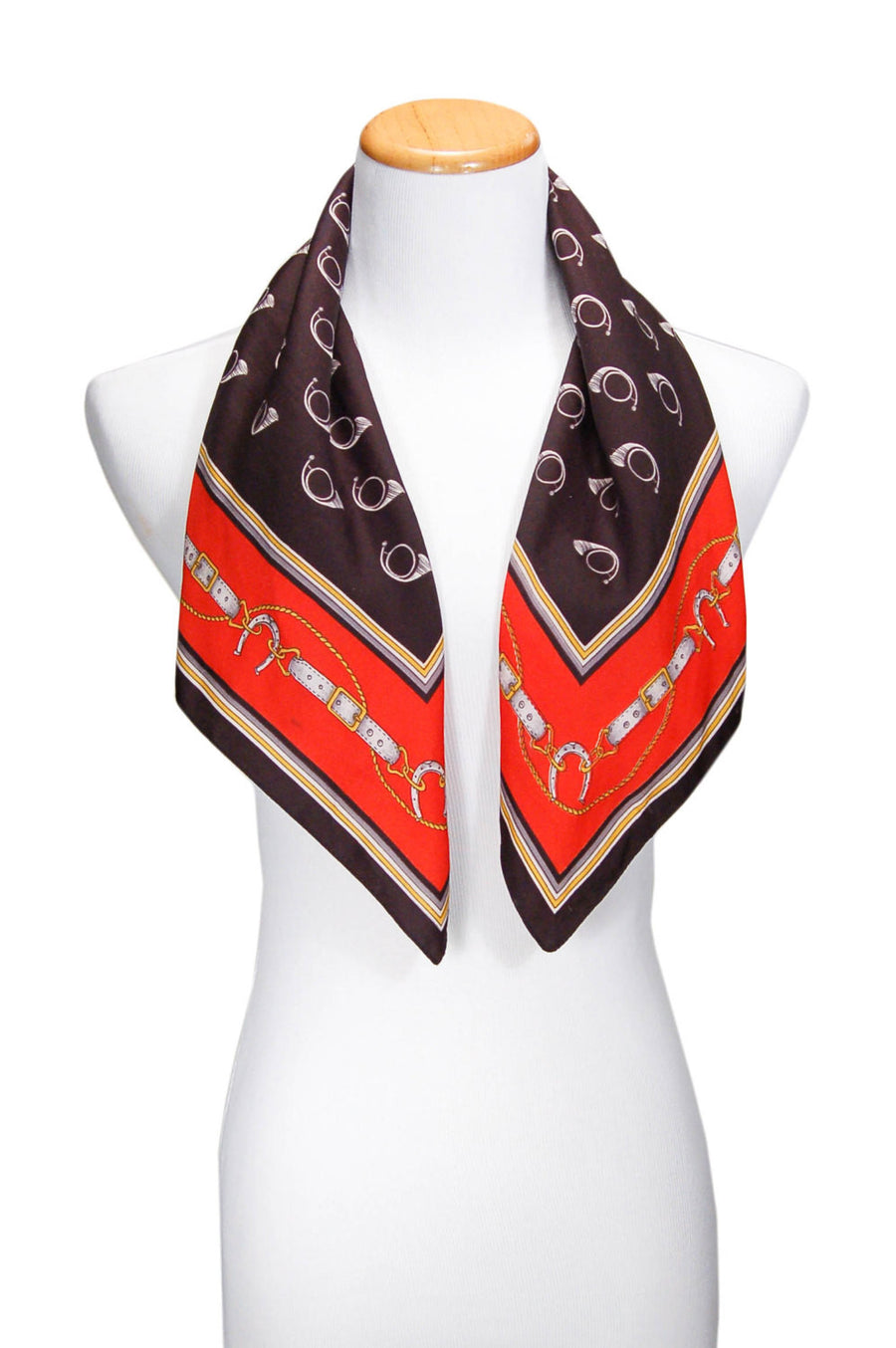 1980's Scarf with French Horn Design by 1980s - Vintage Meet Modern Vintage Jewelry - Chicago, Illinois - #oldhollywoodglamour #vintagemeetmodern #designervintage #jewelrybox #antiquejewelry #vintagejewelry