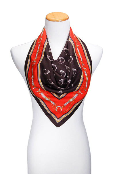 1980's Scarf with French Horn Design by 1980s - Vintage Meet Modern Vintage Jewelry - Chicago, Illinois - #oldhollywoodglamour #vintagemeetmodern #designervintage #jewelrybox #antiquejewelry #vintagejewelry