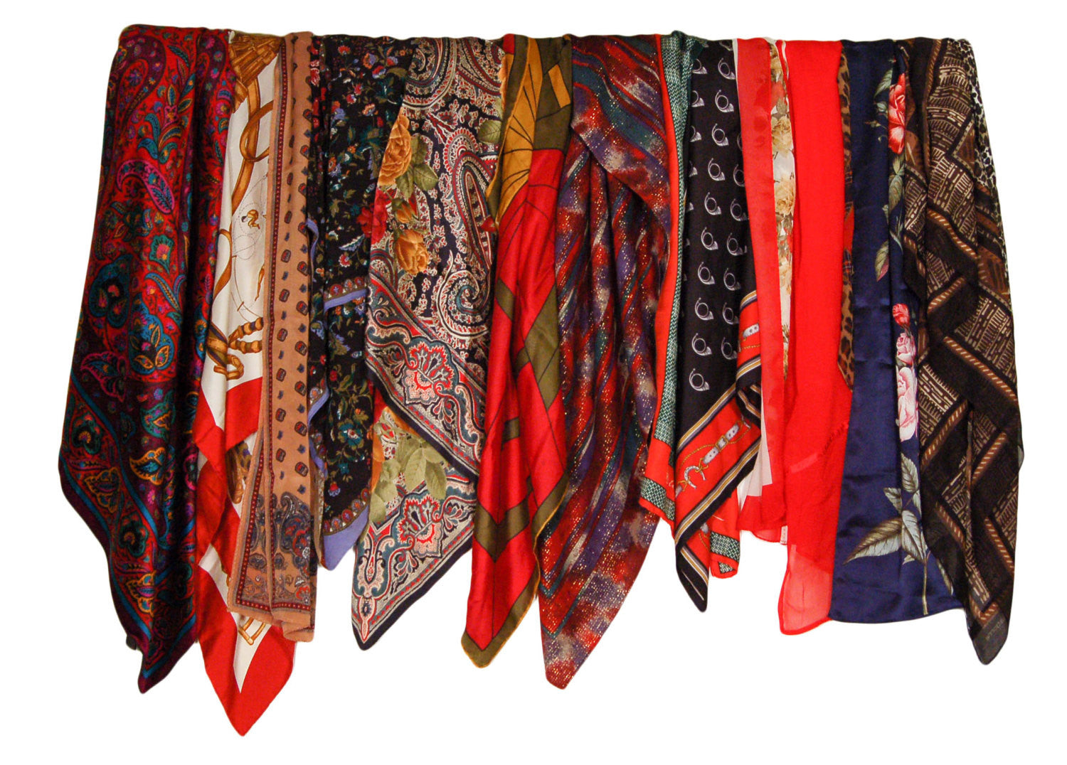 Earth Tone Paisley Silk Scarf by Sally Gee by Sally Gee - Vintage Meet Modern Vintage Jewelry - Chicago, Illinois - #oldhollywoodglamour #vintagemeetmodern #designervintage #jewelrybox #antiquejewelry #vintagejewelry