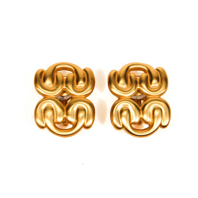 1980's Brushed Gold Knot Earrings by Anne Klein by Anne Klein Couture - Vintage Meet Modern Vintage Jewelry - Chicago, Illinois - #oldhollywoodglamour #vintagemeetmodern #designervintage #jewelrybox #antiquejewelry #vintagejewelry