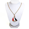 1970's Red, White, and Blue Sailboat Necklace by 1970's - Vintage Meet Modern Vintage Jewelry - Chicago, Illinois - #oldhollywoodglamour #vintagemeetmodern #designervintage #jewelrybox #antiquejewelry #vintagejewelry