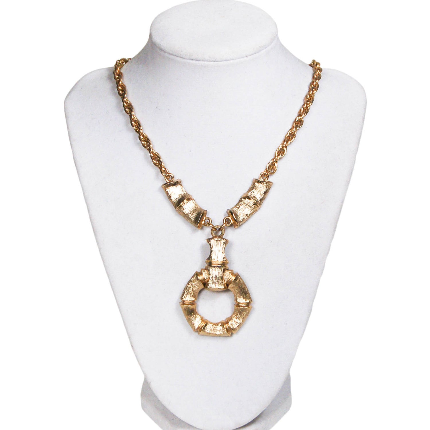 Gold Bamboo Necklace by Napier by Napier - Vintage Meet Modern Vintage Jewelry - Chicago, Illinois - #oldhollywoodglamour #vintagemeetmodern #designervintage #jewelrybox #antiquejewelry #vintagejewelry