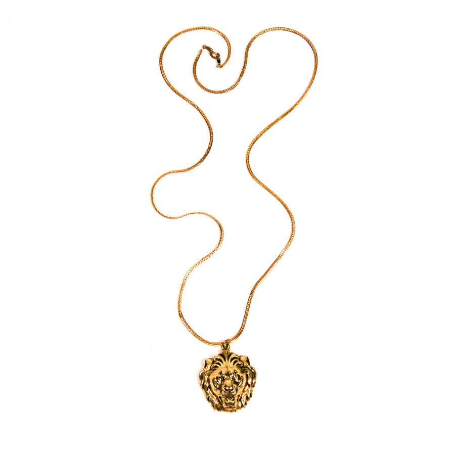 Gold Lion Statement Necklace by Accessocraft NYC by Accessocraft - Vintage Meet Modern Vintage Jewelry - Chicago, Illinois - #oldhollywoodglamour #vintagemeetmodern #designervintage #jewelrybox #antiquejewelry #vintagejewelry