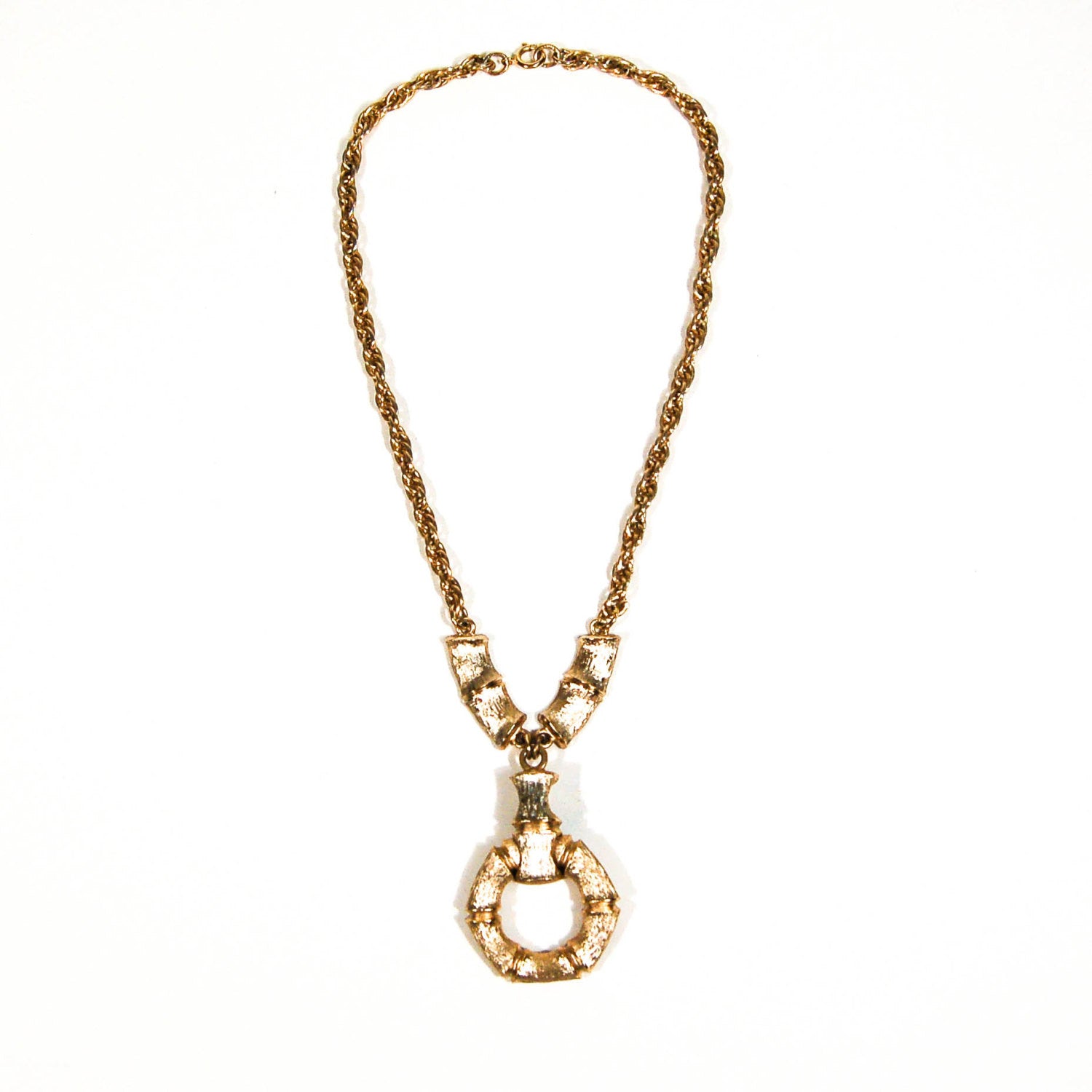 Gold Bamboo Necklace by Napier by Napier - Vintage Meet Modern Vintage Jewelry - Chicago, Illinois - #oldhollywoodglamour #vintagemeetmodern #designervintage #jewelrybox #antiquejewelry #vintagejewelry