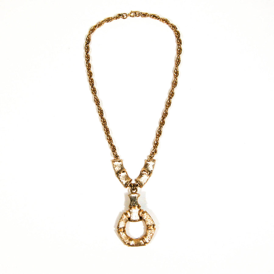 Gold Bamboo Necklace by Napier by Napier - Vintage Meet Modern Vintage Jewelry - Chicago, Illinois - #oldhollywoodglamour #vintagemeetmodern #designervintage #jewelrybox #antiquejewelry #vintagejewelry