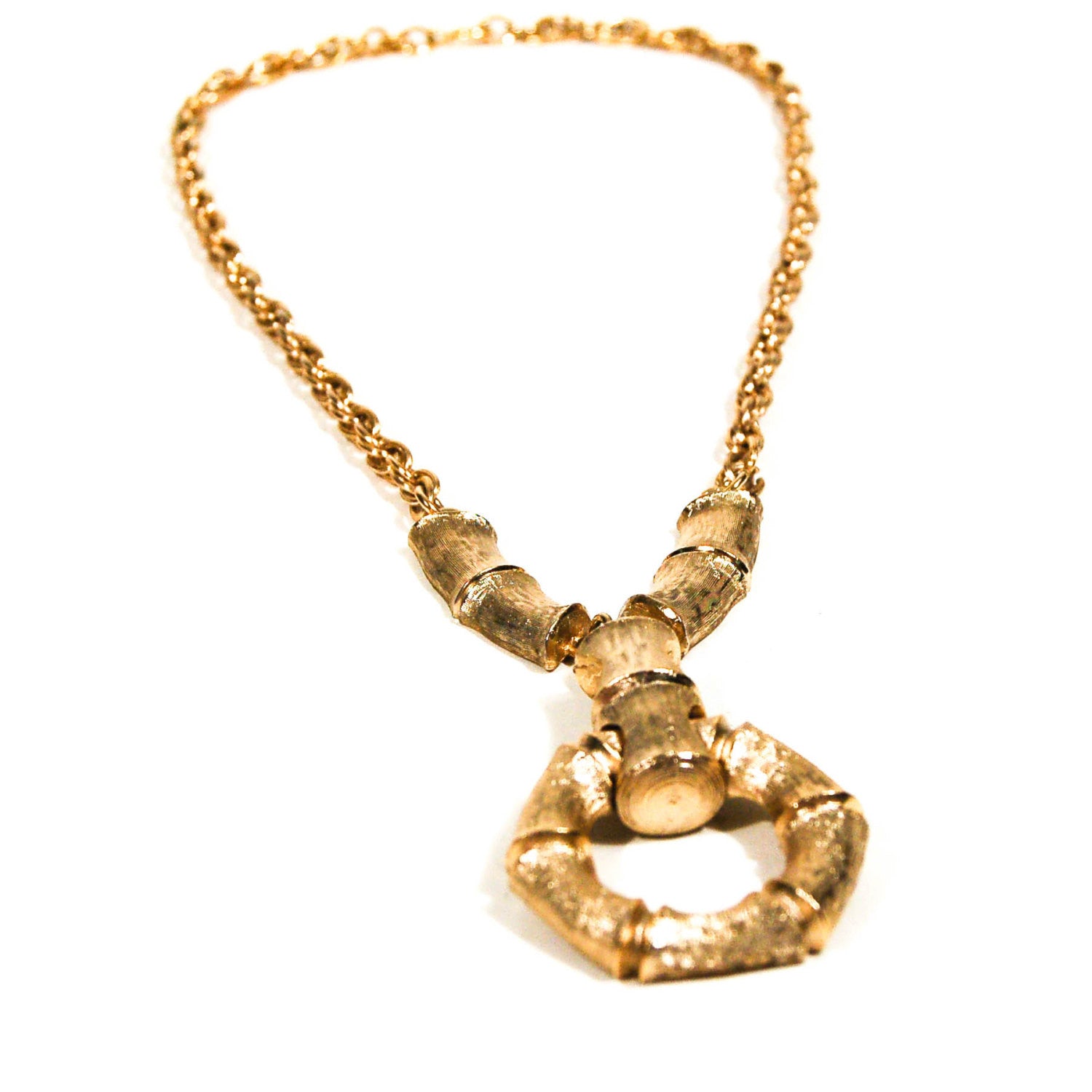 Gold Bamboo Necklace by Napier by Napier - Vintage Meet Modern Vintage Jewelry - Chicago, Illinois - #oldhollywoodglamour #vintagemeetmodern #designervintage #jewelrybox #antiquejewelry #vintagejewelry