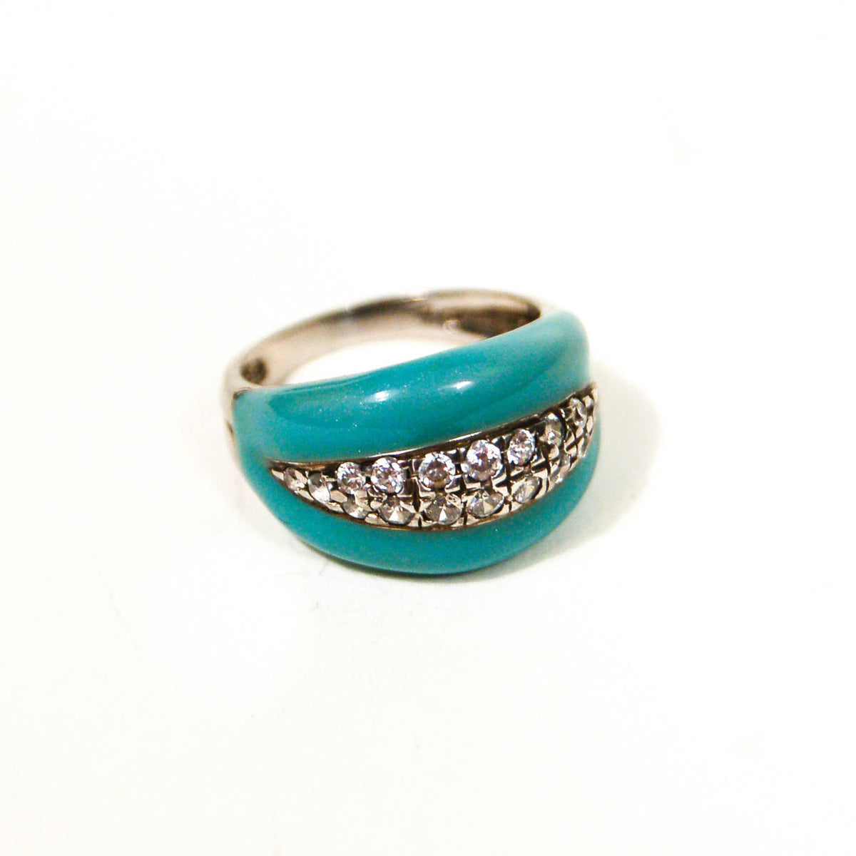 Sterling Silver Turquoise Enamel Ring by Adrienne