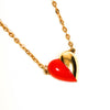 Red and Gold Heart Necklace by Crown Trifari by Crown Trifari - Vintage Meet Modern Vintage Jewelry - Chicago, Illinois - #oldhollywoodglamour #vintagemeetmodern #designervintage #jewelrybox #antiquejewelry #vintagejewelry