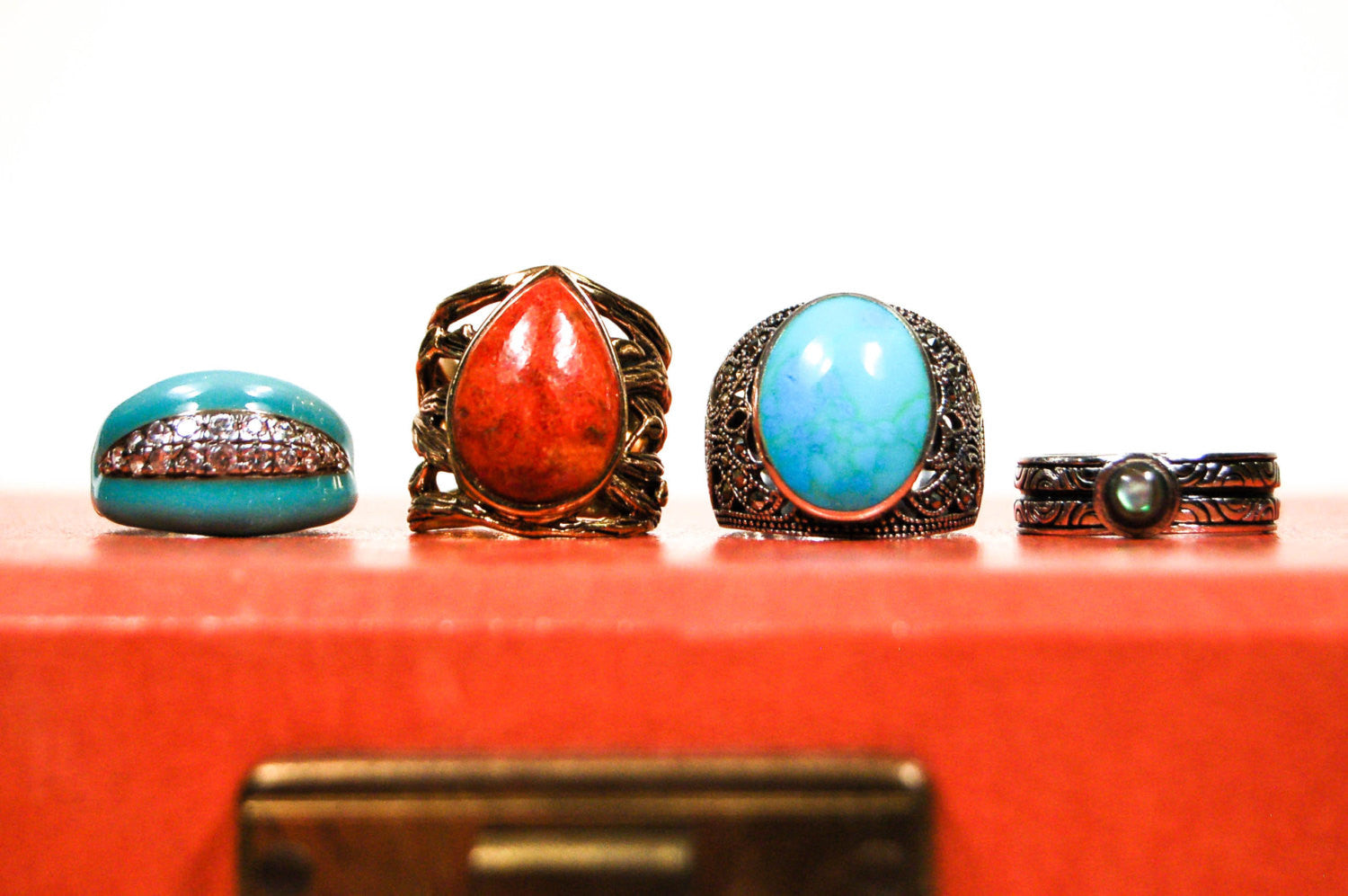 Sterling Silver Turquoise Enamel Ring by Adrienne by Adrienne - Vintage Meet Modern Vintage Jewelry - Chicago, Illinois - #oldhollywoodglamour #vintagemeetmodern #designervintage #jewelrybox #antiquejewelry #vintagejewelry
