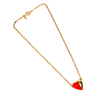 Red and Gold Heart Necklace by Crown Trifari by Crown Trifari - Vintage Meet Modern Vintage Jewelry - Chicago, Illinois - #oldhollywoodglamour #vintagemeetmodern #designervintage #jewelrybox #antiquejewelry #vintagejewelry