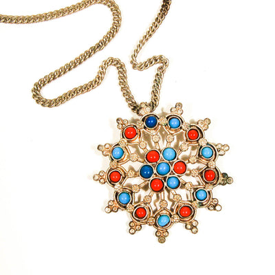 1970's Turquoise and Coral Sunburst Statement Necklace by 1970's - Vintage Meet Modern Vintage Jewelry - Chicago, Illinois - #oldhollywoodglamour #vintagemeetmodern #designervintage #jewelrybox #antiquejewelry #vintagejewelry