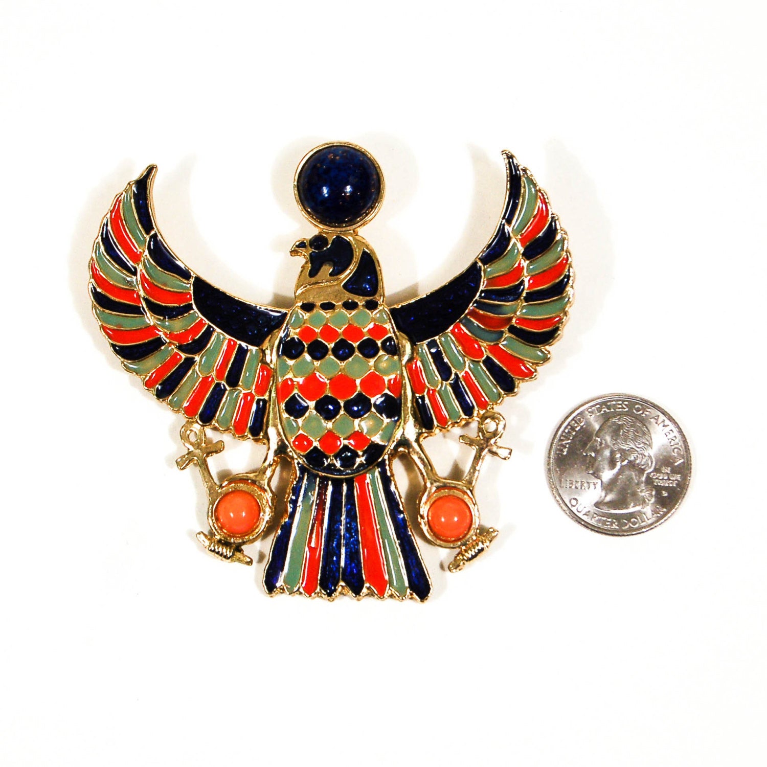 1970's Falcon Brooch / Necklace by Accessocraft NYC by Accessocraft - Vintage Meet Modern Vintage Jewelry - Chicago, Illinois - #oldhollywoodglamour #vintagemeetmodern #designervintage #jewelrybox #antiquejewelry #vintagejewelry