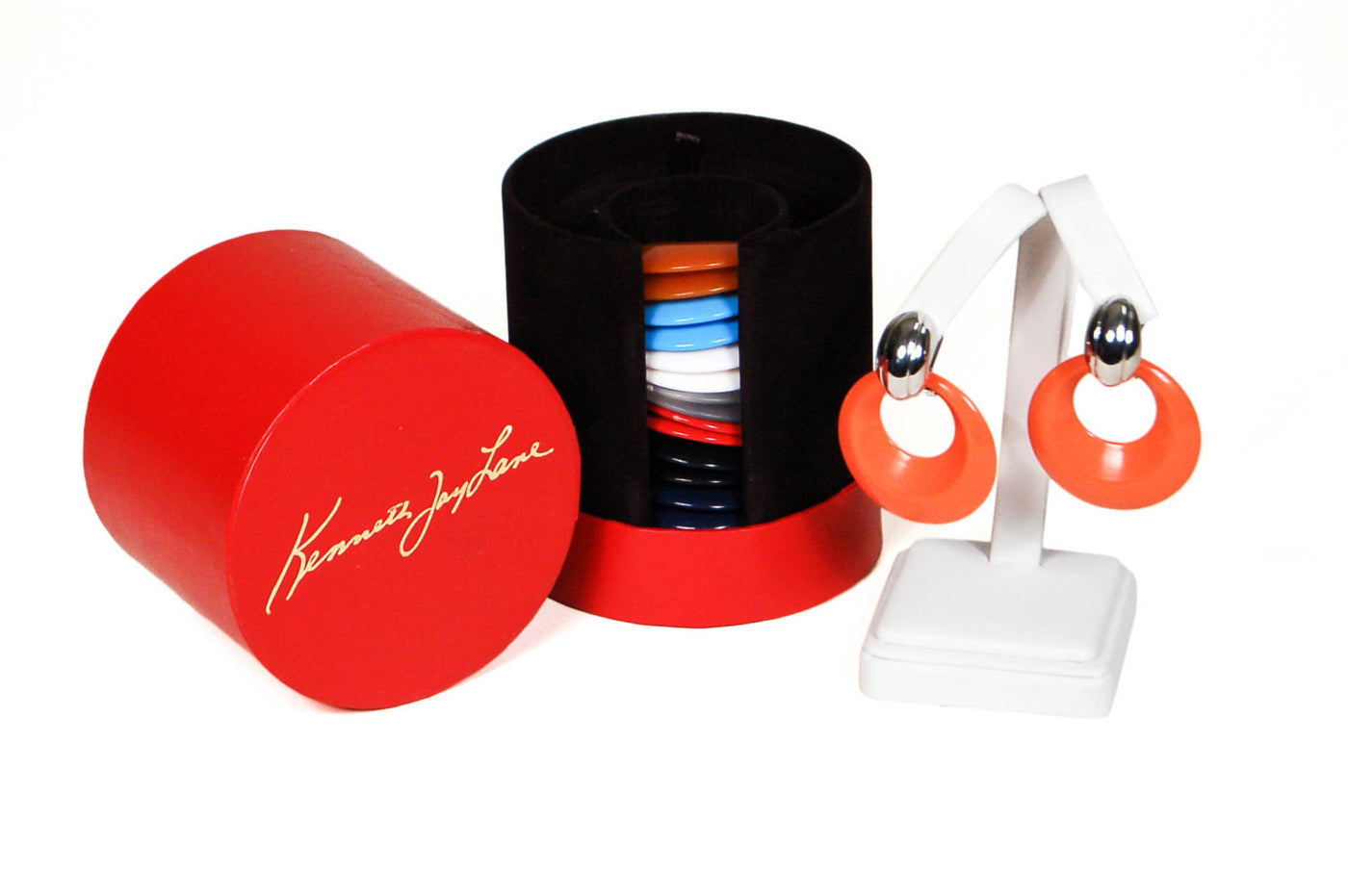 Interchangeable Colorful Hoop Earrings Set by Kenneth Jay Lane