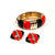 Red, Black, and Gold Bracelet and Earrings Set by Ciner