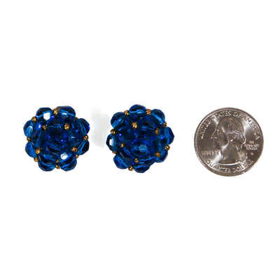 Round Blue Crystal Earrings by Jonne by Jonne - Vintage Meet Modern Vintage Jewelry - Chicago, Illinois - #oldhollywoodglamour #vintagemeetmodern #designervintage #jewelrybox #antiquejewelry #vintagejewelry