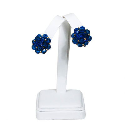 Round Blue Crystal Earrings by Jonne by Jonne - Vintage Meet Modern Vintage Jewelry - Chicago, Illinois - #oldhollywoodglamour #vintagemeetmodern #designervintage #jewelrybox #antiquejewelry #vintagejewelry