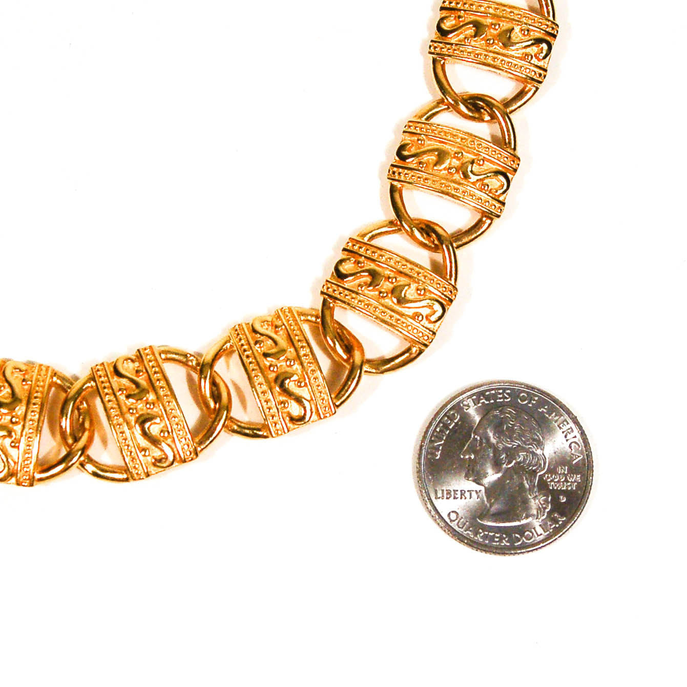 Paquette Etruscan Inspired Gold Statement Necklace by Paquette - Vintage Meet Modern Vintage Jewelry - Chicago, Illinois - #oldhollywoodglamour #vintagemeetmodern #designervintage #jewelrybox #antiquejewelry #vintagejewelry