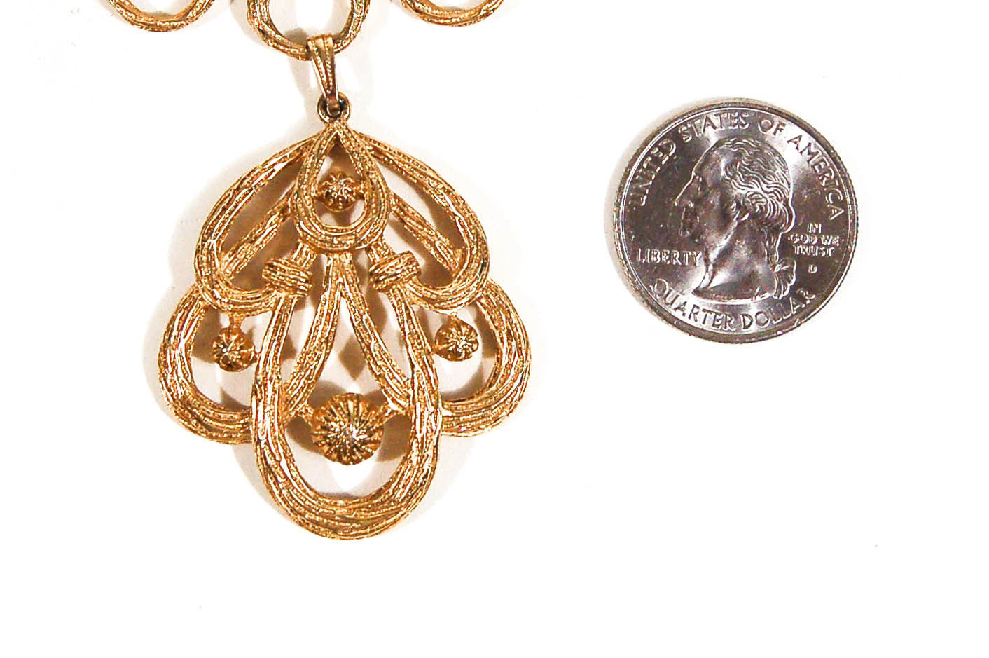 Scrolling Links Necklace by Crown Trifari by Crown Trifari - Vintage Meet Modern Vintage Jewelry - Chicago, Illinois - #oldhollywoodglamour #vintagemeetmodern #designervintage #jewelrybox #antiquejewelry #vintagejewelry