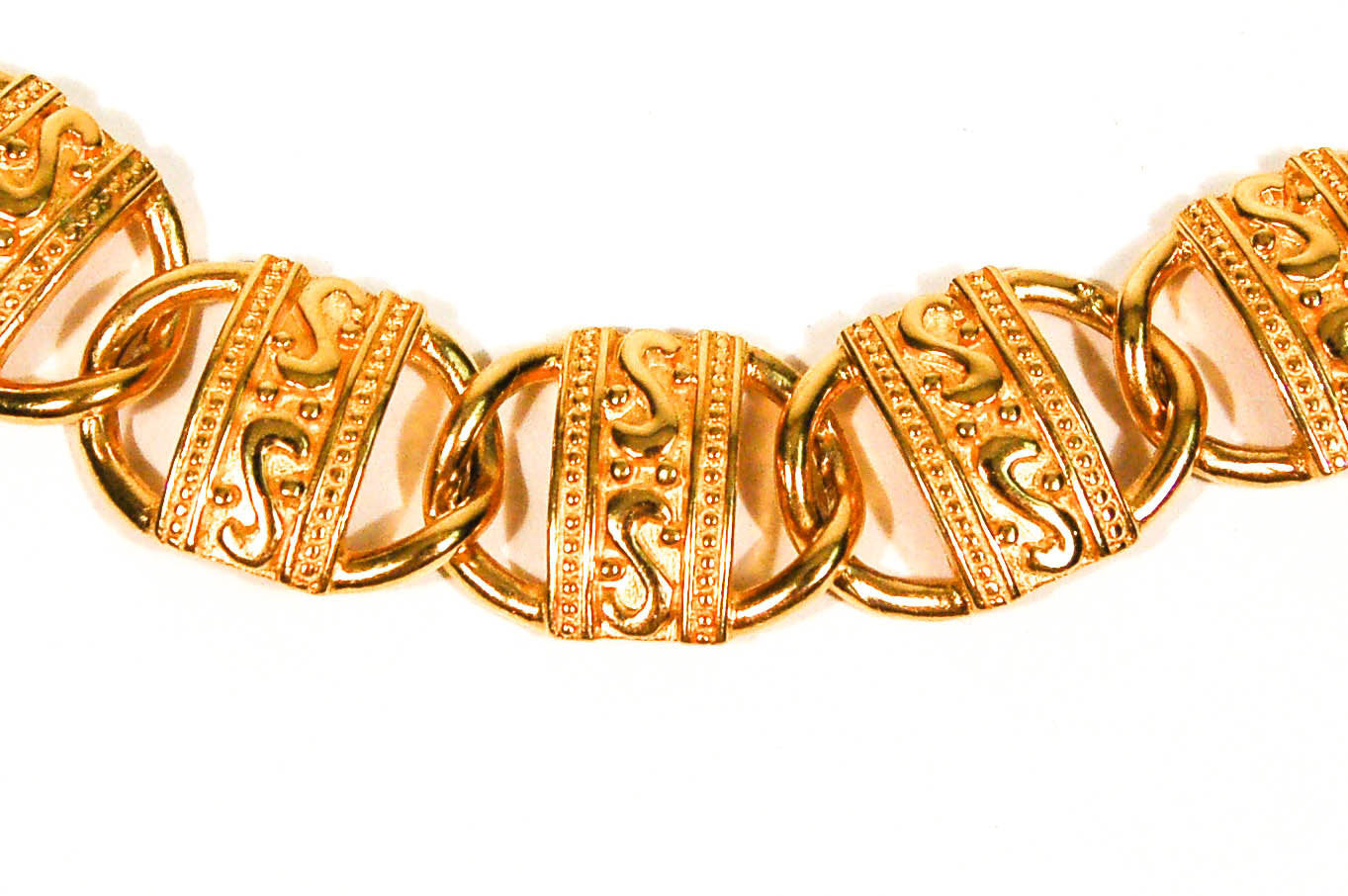 Paquette Etruscan Inspired Gold Statement Necklace by Paquette - Vintage Meet Modern Vintage Jewelry - Chicago, Illinois - #oldhollywoodglamour #vintagemeetmodern #designervintage #jewelrybox #antiquejewelry #vintagejewelry