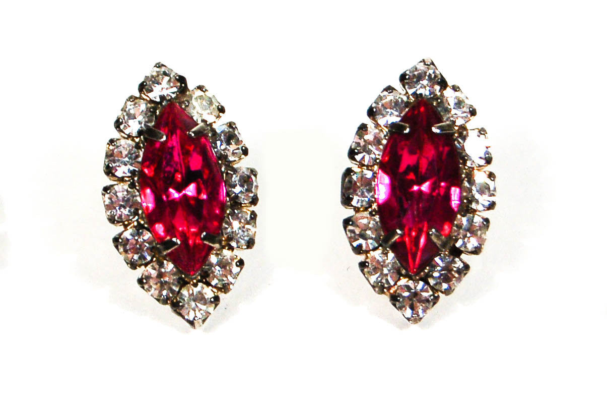 1940's Pink Rhinestone Necklace and Earrings Set by 1940's - Vintage Meet Modern Vintage Jewelry - Chicago, Illinois - #oldhollywoodglamour #vintagemeetmodern #designervintage #jewelrybox #antiquejewelry #vintagejewelry
