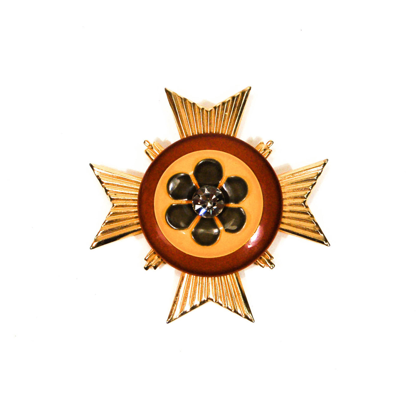 1960's Maltese Cross Pendant Brooch