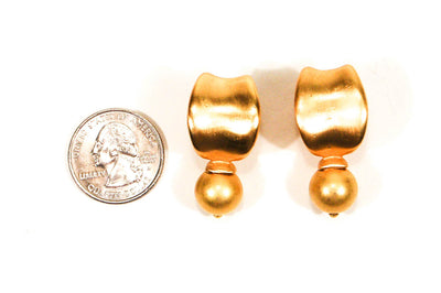 Anne Klein Couture Gold Door Knocker Earrings by Anne Klein Couture - Vintage Meet Modern Vintage Jewelry - Chicago, Illinois - #oldhollywoodglamour #vintagemeetmodern #designervintage #jewelrybox #antiquejewelry #vintagejewelry