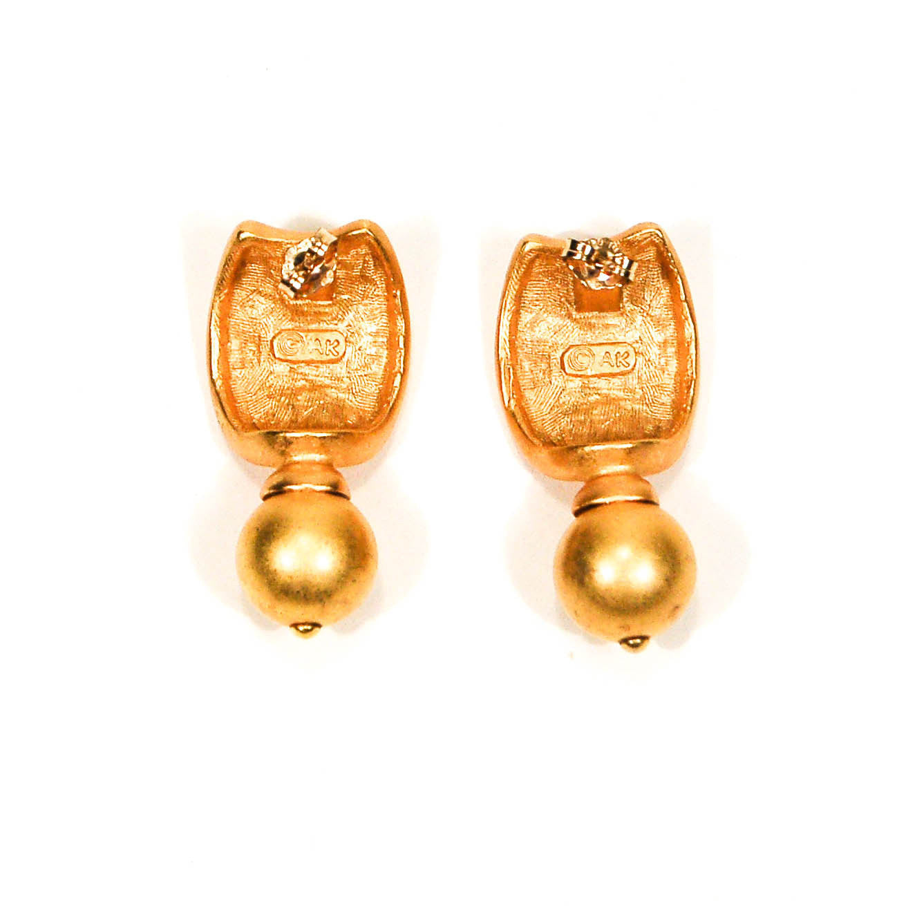 Anne Klein Couture Gold Door Knocker Earrings by Anne Klein Couture - Vintage Meet Modern Vintage Jewelry - Chicago, Illinois - #oldhollywoodglamour #vintagemeetmodern #designervintage #jewelrybox #antiquejewelry #vintagejewelry