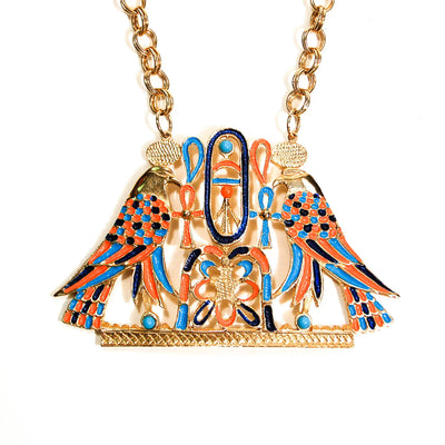 Accessocraft N.Y.C. Egyptian Winged Falcon Statement Necklace by Accessocraft - Vintage Meet Modern Vintage Jewelry - Chicago, Illinois - #oldhollywoodglamour #vintagemeetmodern #designervintage #jewelrybox #antiquejewelry #vintagejewelry