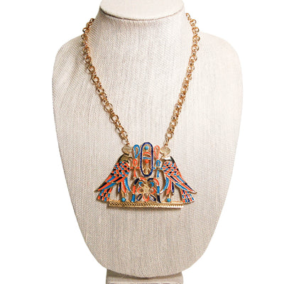 Accessocraft N.Y.C. Egyptian Winged Falcon Statement Necklace by Accessocraft - Vintage Meet Modern Vintage Jewelry - Chicago, Illinois - #oldhollywoodglamour #vintagemeetmodern #designervintage #jewelrybox #antiquejewelry #vintagejewelry