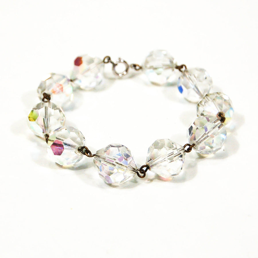 Aurora Borealis Faceted Crystal Bracelet by Aurora Borealis - Vintage Meet Modern Vintage Jewelry - Chicago, Illinois - #oldhollywoodglamour #vintagemeetmodern #designervintage #jewelrybox #antiquejewelry #vintagejewelry