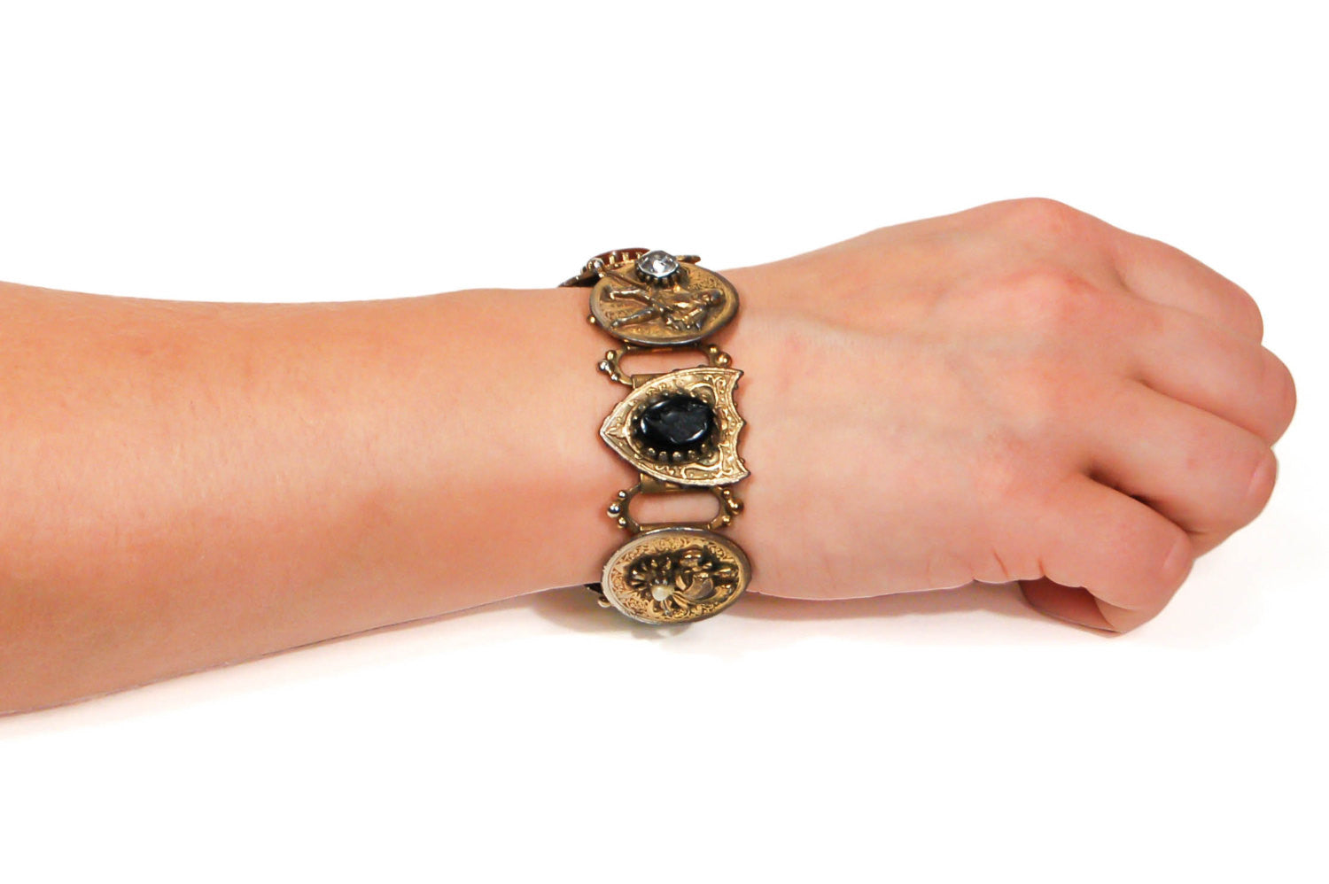 Victorian Revival Statement Bracelet by Unsigned Beauty - Vintage Meet Modern Vintage Jewelry - Chicago, Illinois - #oldhollywoodglamour #vintagemeetmodern #designervintage #jewelrybox #antiquejewelry #vintagejewelry
